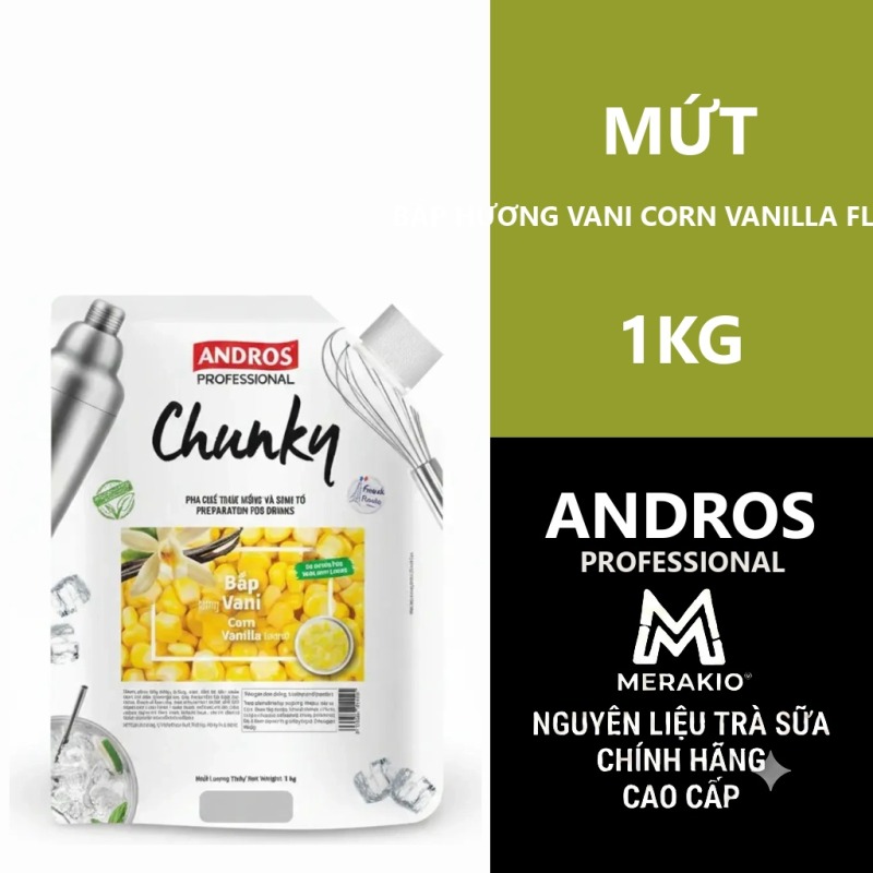 ANDROS PROFESSIONAL CHUNKY BẮP HƯƠNG VANI -CHUNKY CORN VANILLA FLAVOUR 1KG